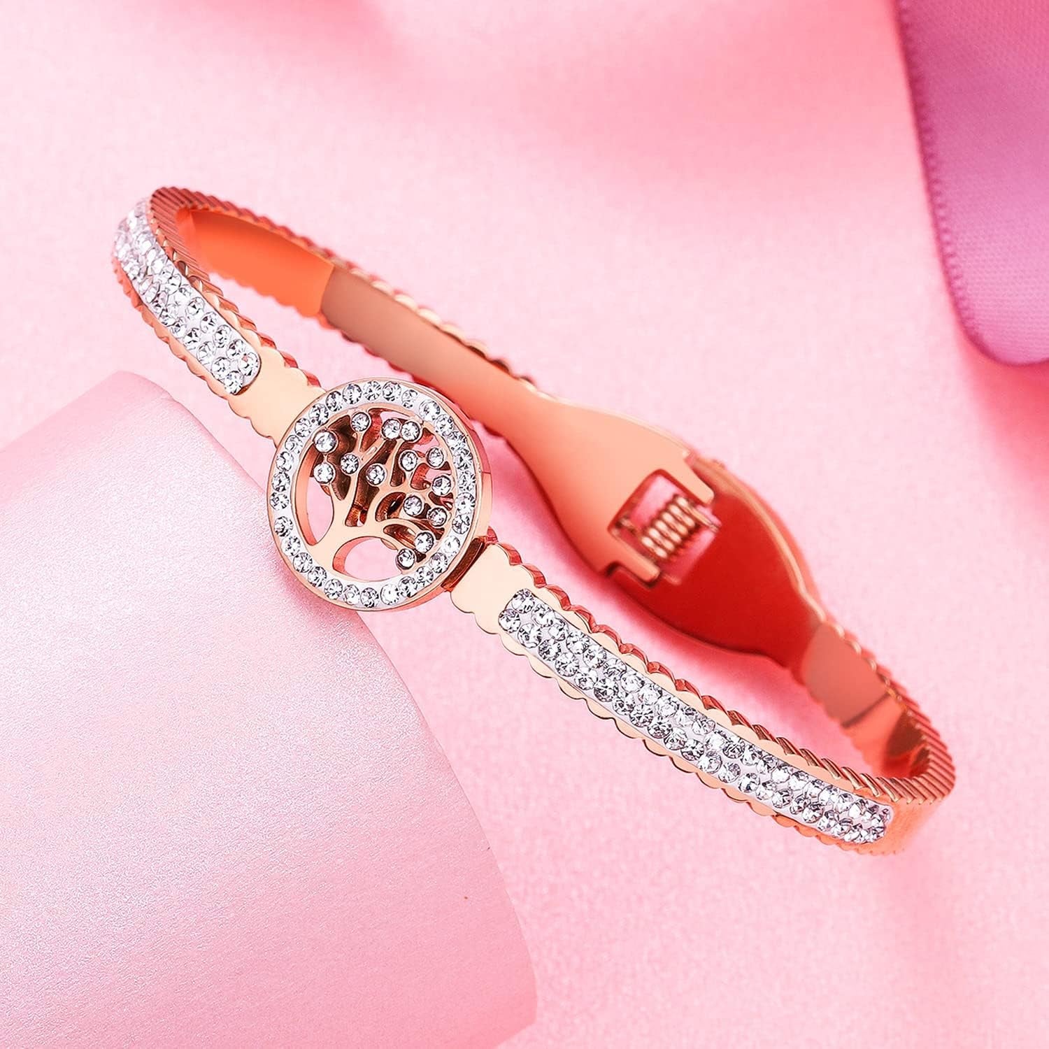 Rose Gold Cuff Bracelets for Women, Birthday Mother'S Day Gifts for Mom Wife Daughter Sister Friendship