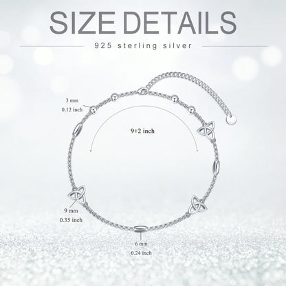 Mother'S Day Gifts S925 Sterling Silver Celtic Knot Ankle Bracelets Mothers Day Gifts for Mom